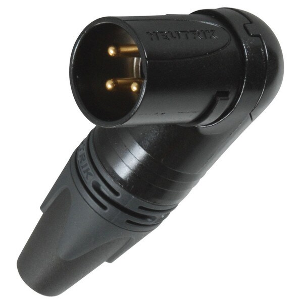 Main product image for Neutrik NC3MRX-B XLR Right Angle Male Black Gold 092-027
